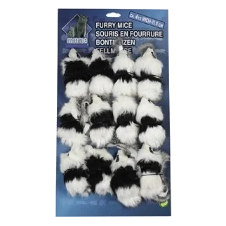 Souris à poils longs multicolore pour chat, 11,5 cm