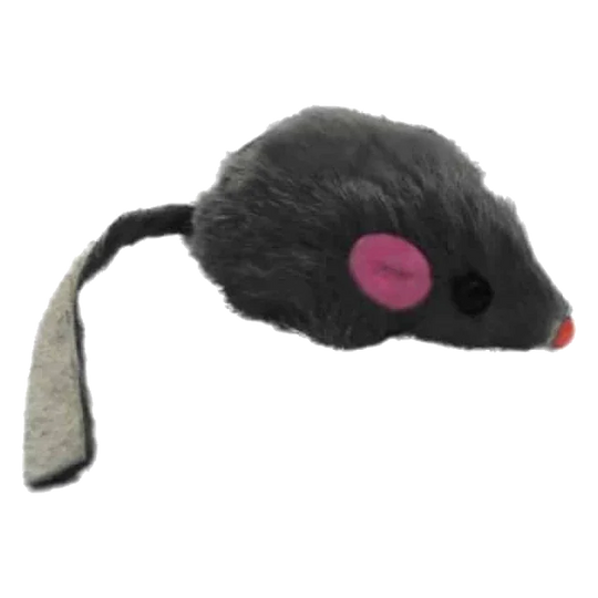 Souris en fourrure de lapin pour chat, 5 cm, pot de 80