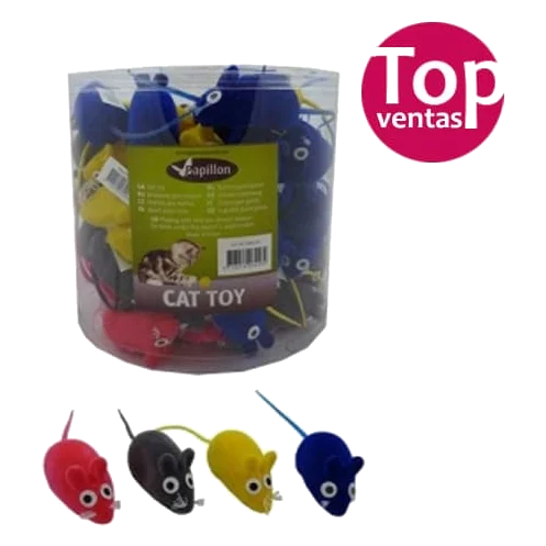 Souris en vinyle pour chat, 6 cm