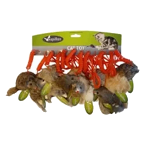 Souris sur câble pour chat, 9 cm, 12 pièces