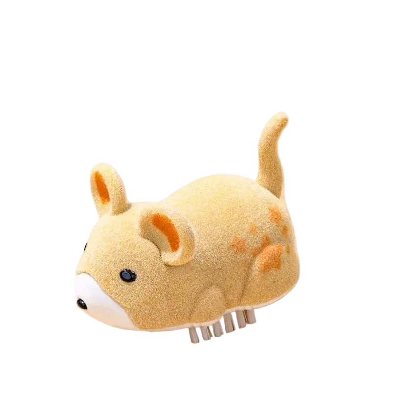 Ratón de peluche eléctrico que corre solo para gatos, amarillo