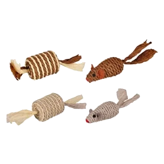 Souris et rouleau en sisal pour chat