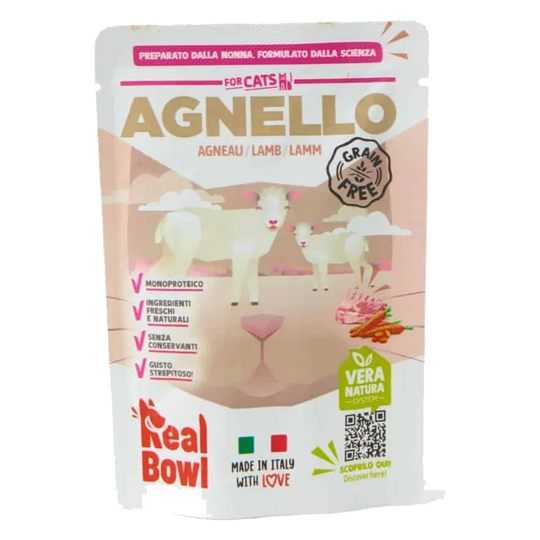 Pâtée chat Real Bowl agneau frais, 80 g