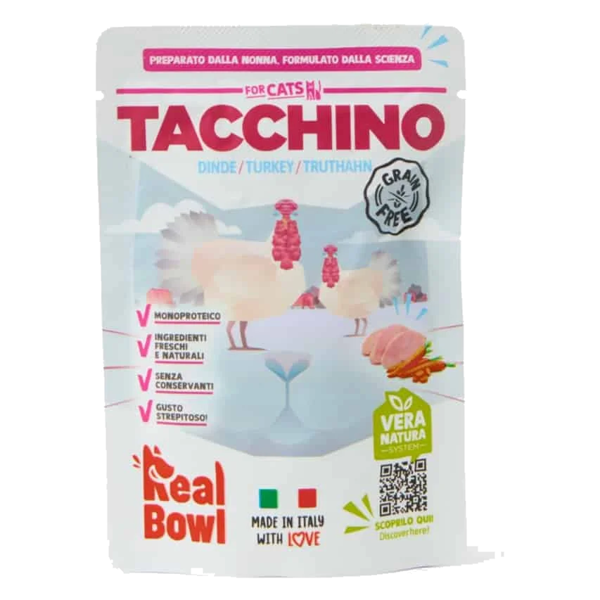 Pâtée chat Real Bowl dinde frais, 80 g