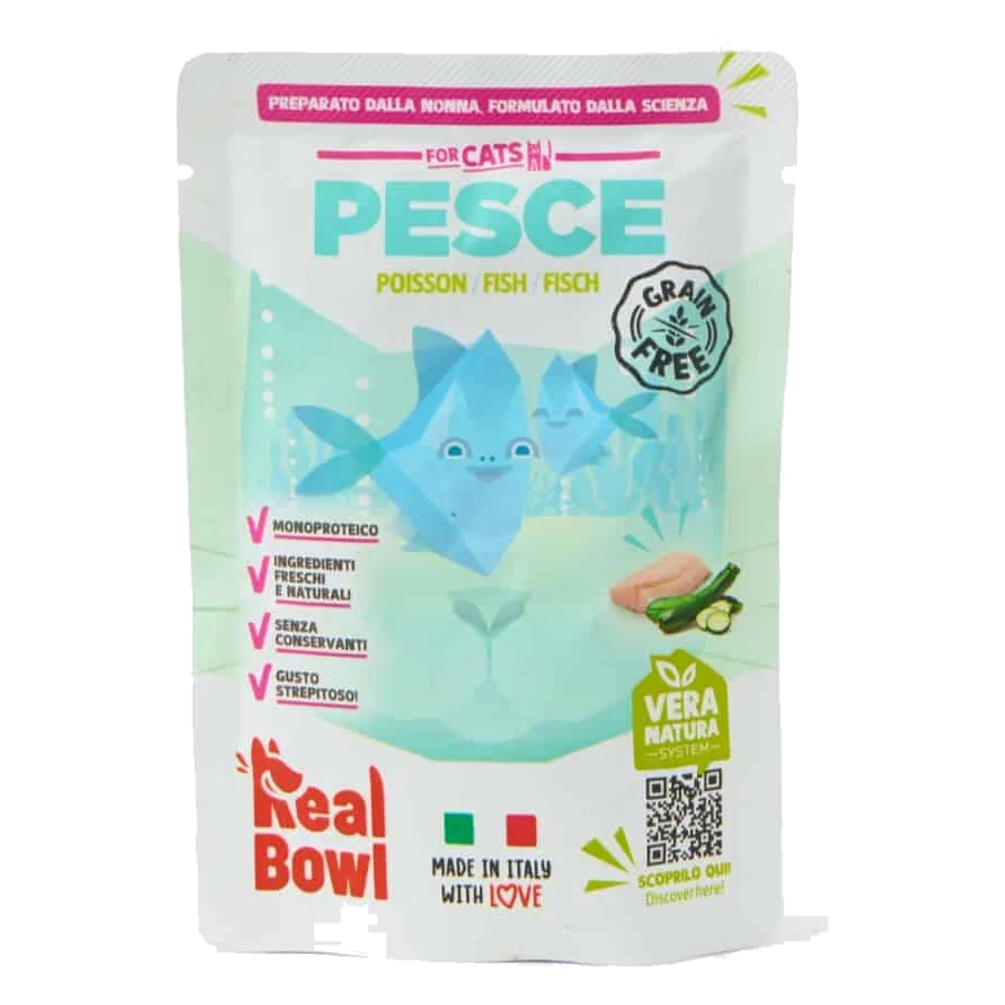 Pâtée chat Real Bowl poisson frais, 80 g