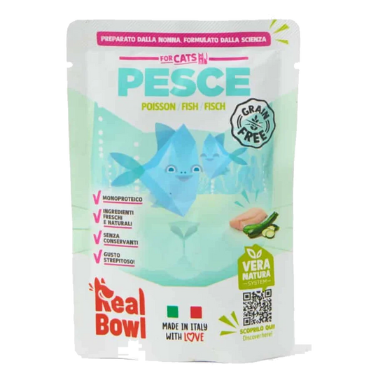 Pâtée chat Real Bowl poisson frais, 80 g