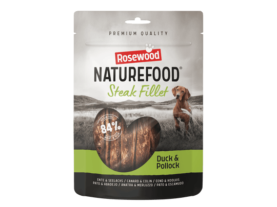 Rosewood Naturefood Steak Fillet canard et lieu pour chien, sachet 100 g
