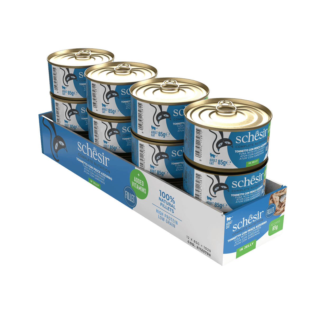 Pâtée chat Schesir thon avec sardines, boîte 85 g – image 2