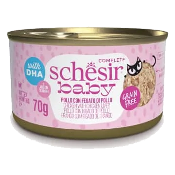 Pâtée chat Schesir Baby poulet avec foies de poulet, 70 g