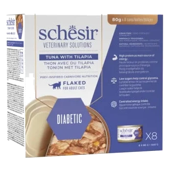 Pâtée chat Schesir Diabetes Control thon avec tilapia, 80 g