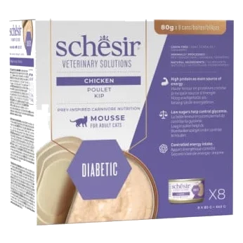 Pâtée chat Schesir Diabetes Control mousse poulet