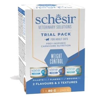 Schesir Weight Loss pack d’essai diète vétérinaire chat, 3 × 80 g