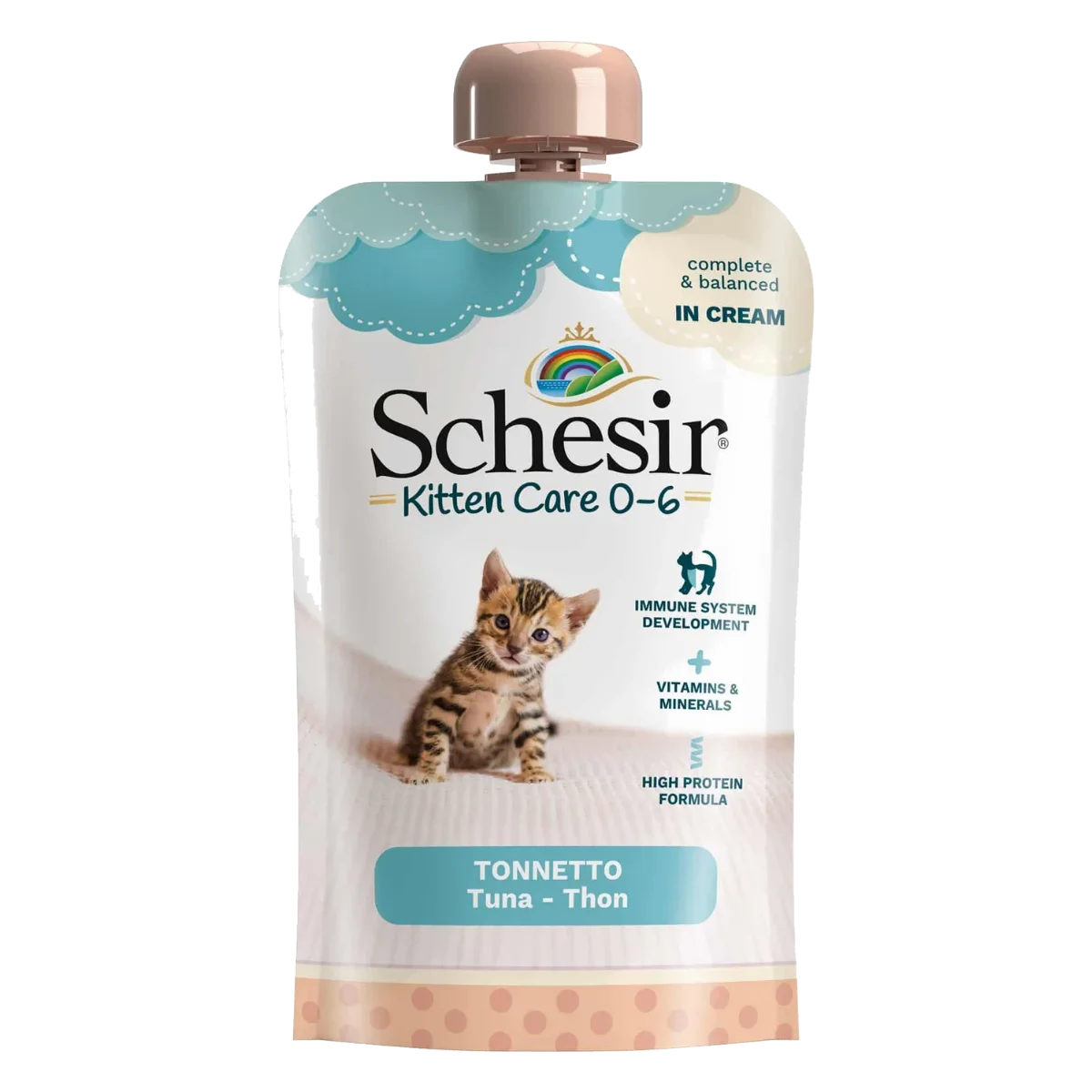 Pâtée chat Schesir Crème chaton 0–6 mois thon, 150 g
