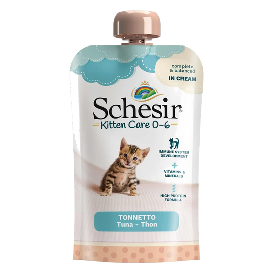 Pâtée chat Schesir Crème chaton 0–6 mois thon, 150 g