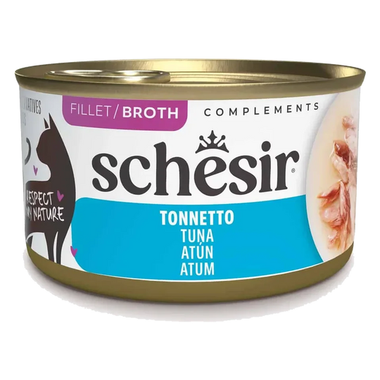 Pâtée chat Schesir thon en bouillon, boîte 70 g