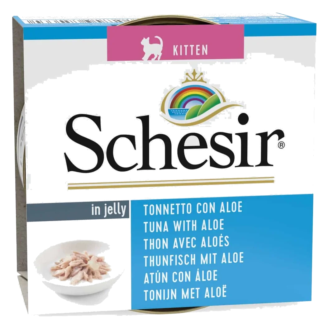 Pâtée chaton Schesir thon avec aloe, boîte 85 g