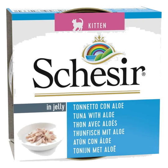 Pâtée chaton Schesir thon avec aloe, boîte 85 g