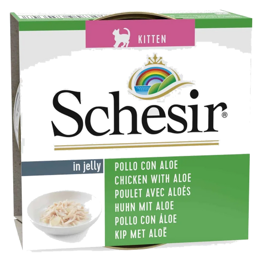 Pâtée chaton Schesir filets de poulet avec aloe, boîte 85 g