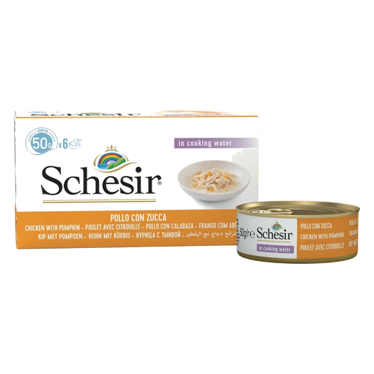 Pâtée chat Schesir filets de poulet avec potiron, 6 × 50 g, multipack
