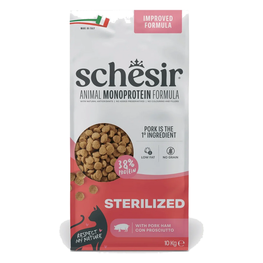 Croquettes chat Schesir Animal Protein Stérilisé jambon, 10 kg