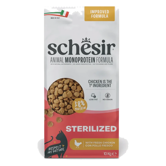 Croquettes chat Schesir Animal Protein Stérilisé poulet, 10 kg