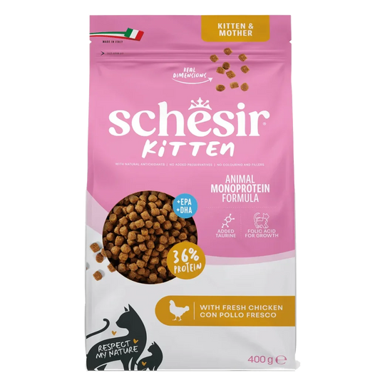 Croquettes chat Schesir Animal Protein Kitten, 400 g