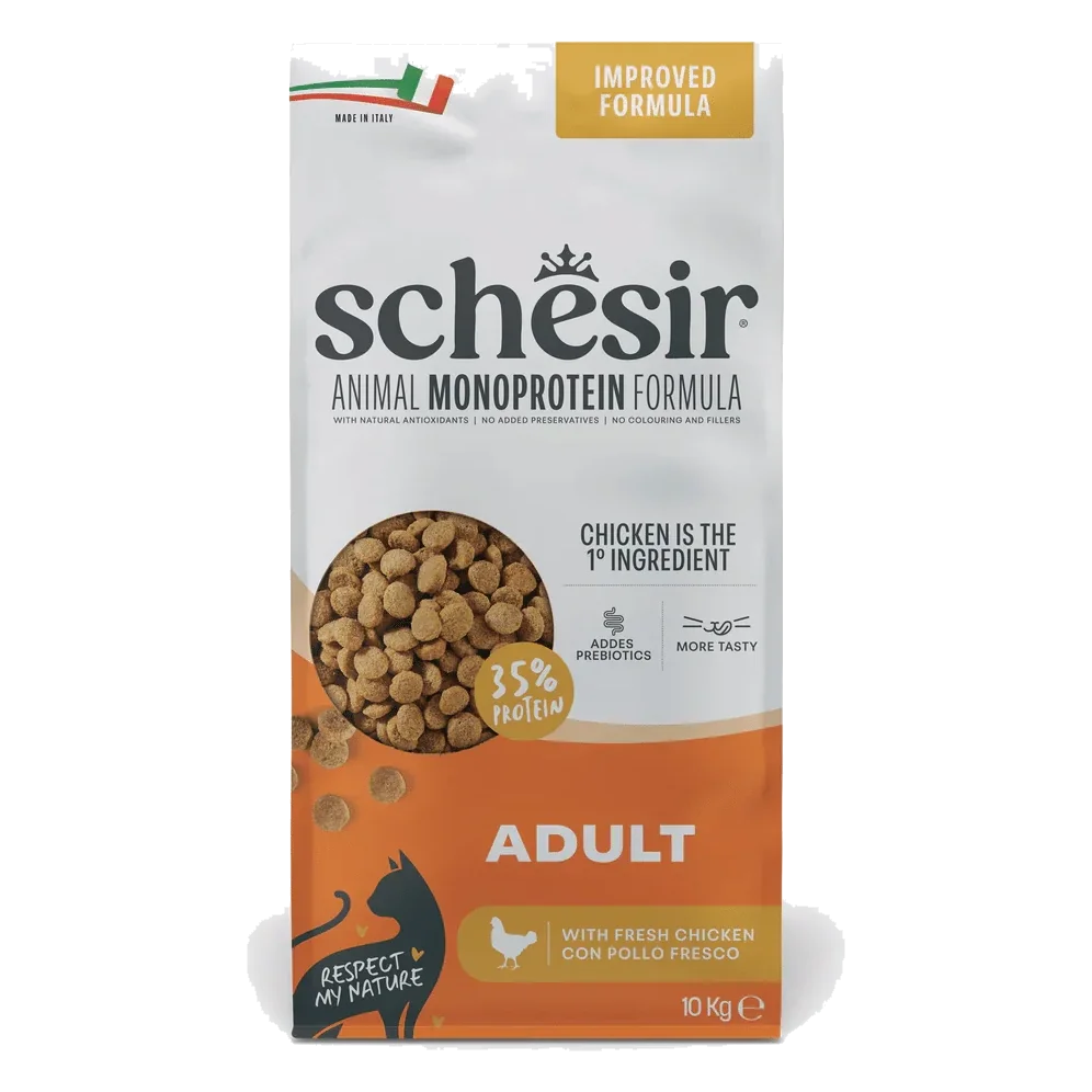 Croquettes chat Schesir Animal Protein Entretien poulet, 10 kg