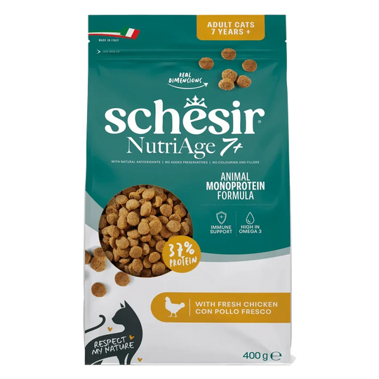 Croquettes chat Schesir Animal Protein Nutriage 7+, 400 g