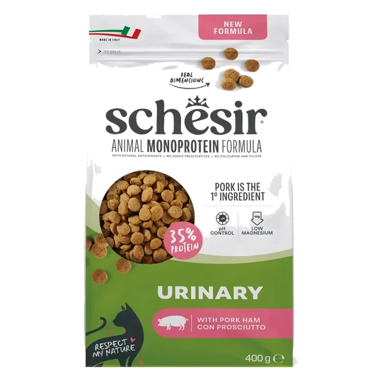 Croquettes chat Schesir Animal Protein Urinary jambon, 400 g