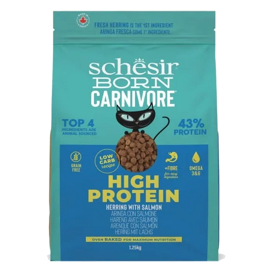 Croquettes chat Schesir Born Carnivore hareng et saumon, 1,25 kg