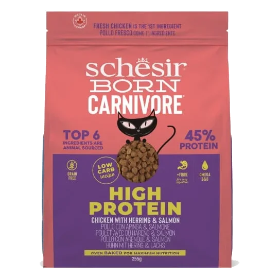 Croquettes chat Schesir Born Carnivore poulet avec hareng et saumon, 1,25 kg