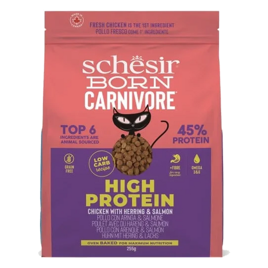 Croquettes chat Schesir Born Carnivore poulet avec hareng et saumon, 1,25 kg