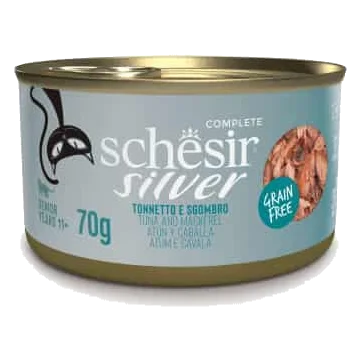 Pâtée chat Schesir Silver thon et maquereau, 70 g