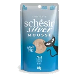 Pâtée chat Schesir Silver mousse poulet, sachet 80 g