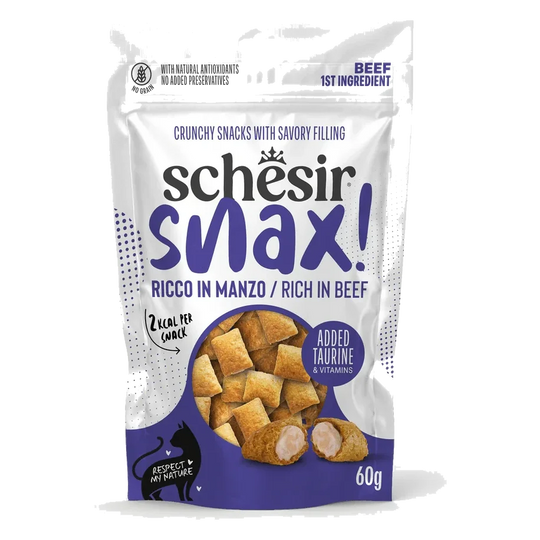 Schesir Snax friandises bœuf pour chat, 60 g