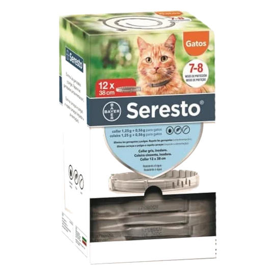 Collier antiparasitaire Seresto Bayer pour chat, emballage plastique