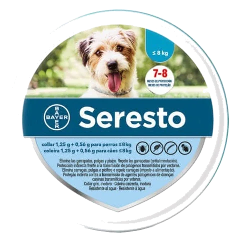 Collier antipuce chien Seresto Bayer, jusqu’à 8 kg