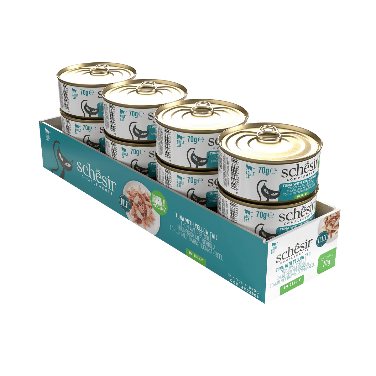 Pâtée chat Schesir thon avec sériole, boîte 70 g – image 2