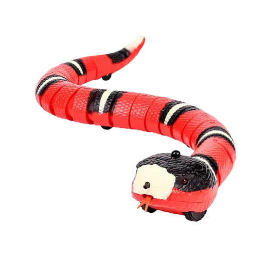 Serpiente eléctrica que esquiva obstáculos para gatos, recargable, roja - ZONLIDOOG