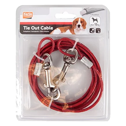 Câble d'attache chien gainé plastique, 3 m et 5 m