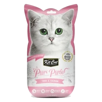 Friandise crémeuse pour chat Kit Cat PurrPuree thon et saumon 60 g