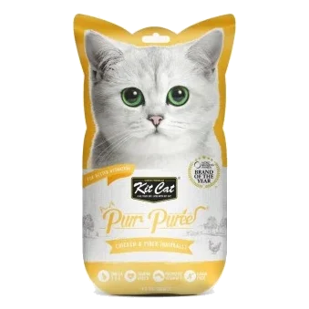 Friandise crémeuse pour chat Kit Cat PurrPuree poulet et fibres 60 g