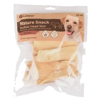 Friandise cuir de tête de bœuf Flamingo pour chien, 200 g