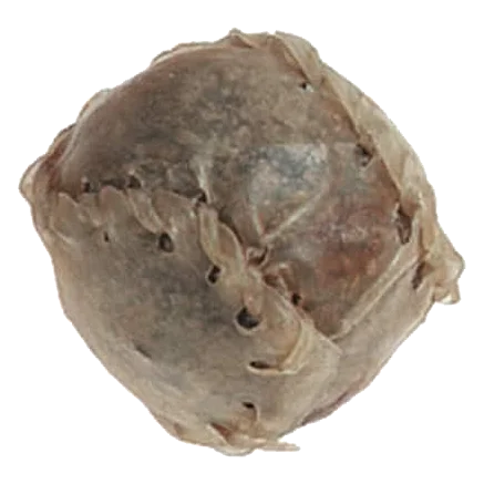 Friandise à mâcher chien balle de baseball en peau T1, 5 cm