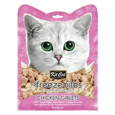 Friandise lyophilisée pour chat Kit Cat FreezeBites foie de poulet 20 g