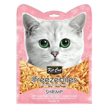 Friandise lyophilisée pour chat Kit Cat FreezeBites crevettes 10 g