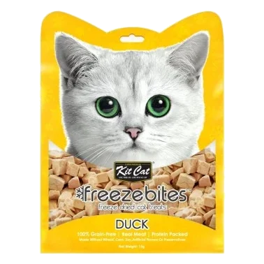 Friandise lyophilisée pour chat Kit Cat FreezeBites canard 15 g