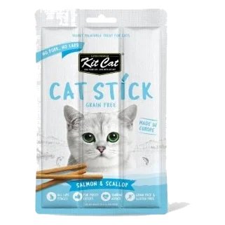 Friandise pour chat Kit Cat Cat Stick saumon et Saint-Jacques 15 g