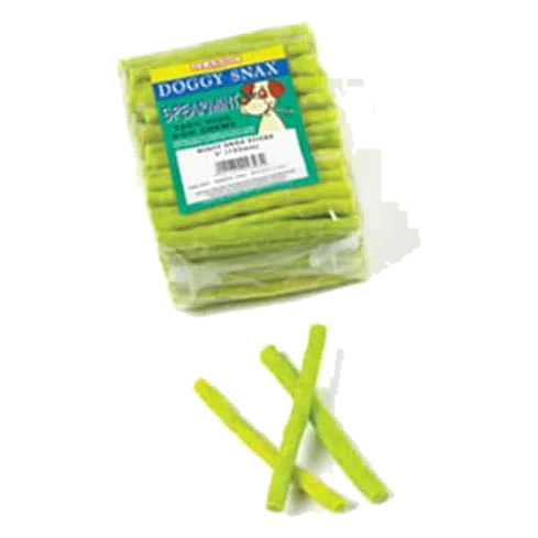 Friandises chien en peau à la menthe, sachet de 100