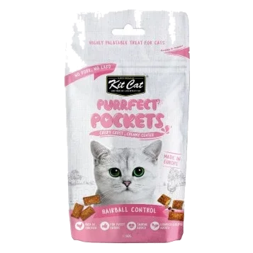 Friandises pour chat Kit Cat Purrfect Pockets anti boules de poils 60 g